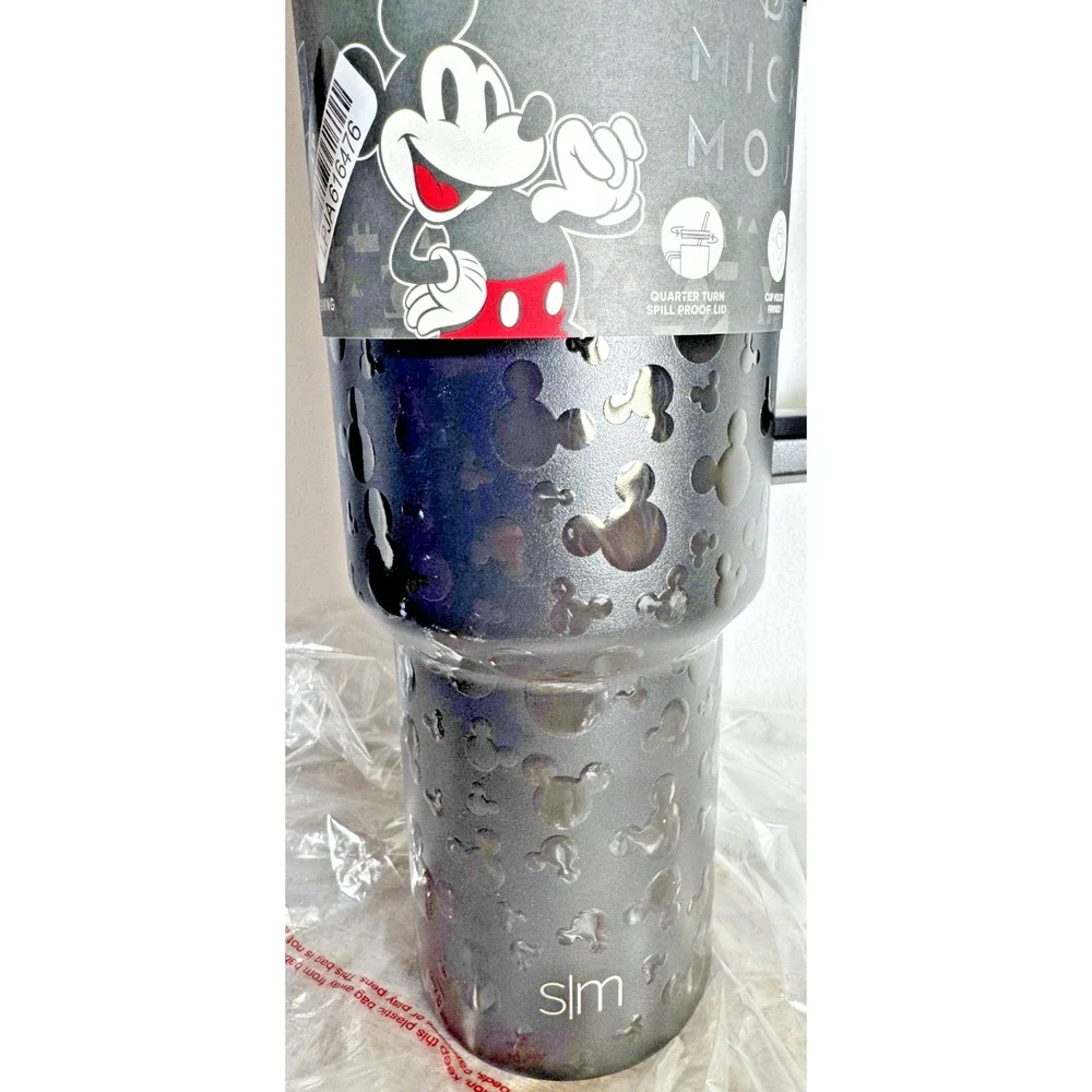 SEE PICS- Mickey Mouse Design Trek Tumbler 40 oz Simple Modern With Handle & Lid - Picture 2 of 7